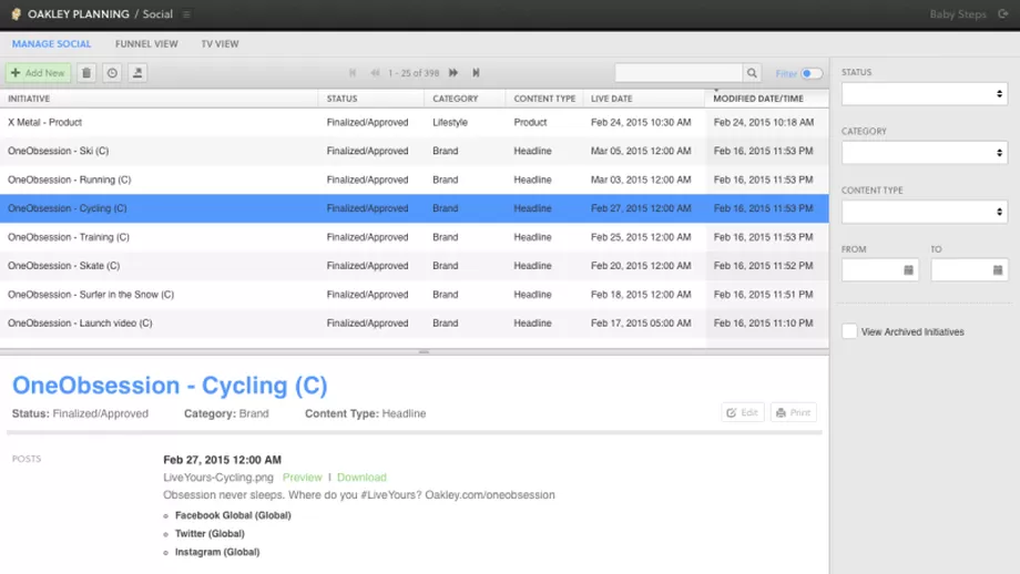 Oakley Social Media Manager